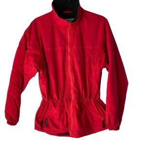 Columbia Red Short Toggle Waist Winter Jacket Zip Pockets Women's Size M